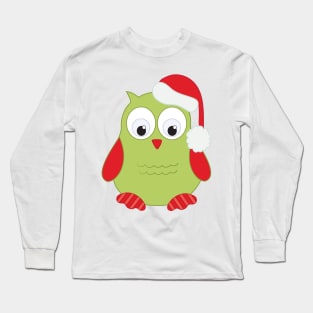 Cute Santa Owl Long Sleeve T-Shirt